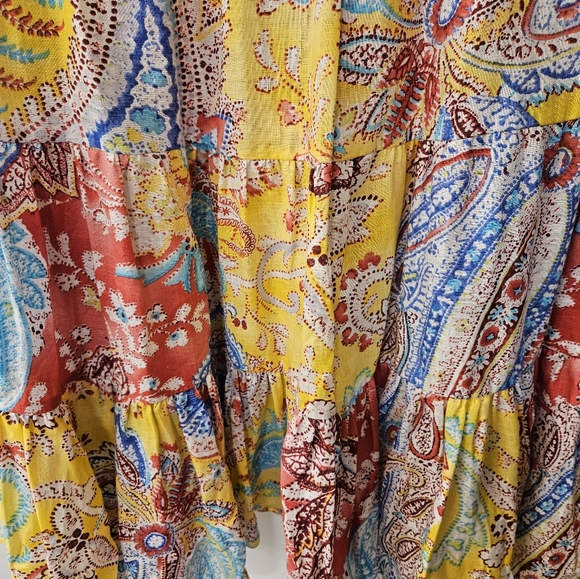 NWT - Linen - Lauren Ralph Lauren Cotton Lined Boho Skirt - Size L - Picture 3 of 8